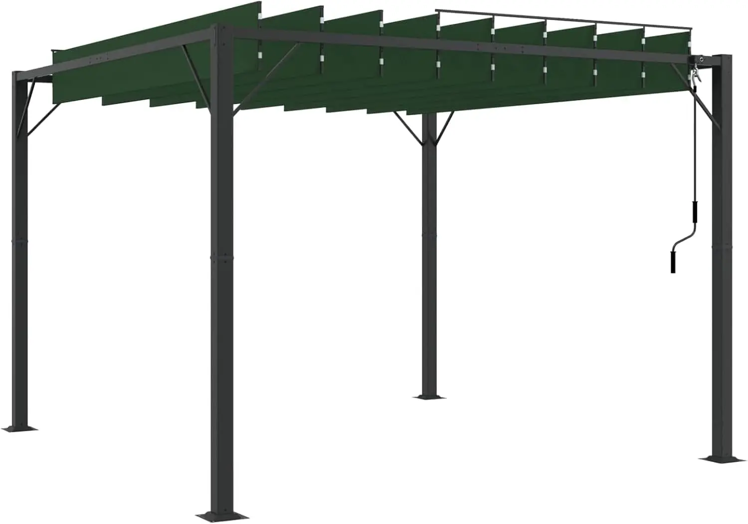 Pergola en aluminium vert 3 x 2,14 m vue 3