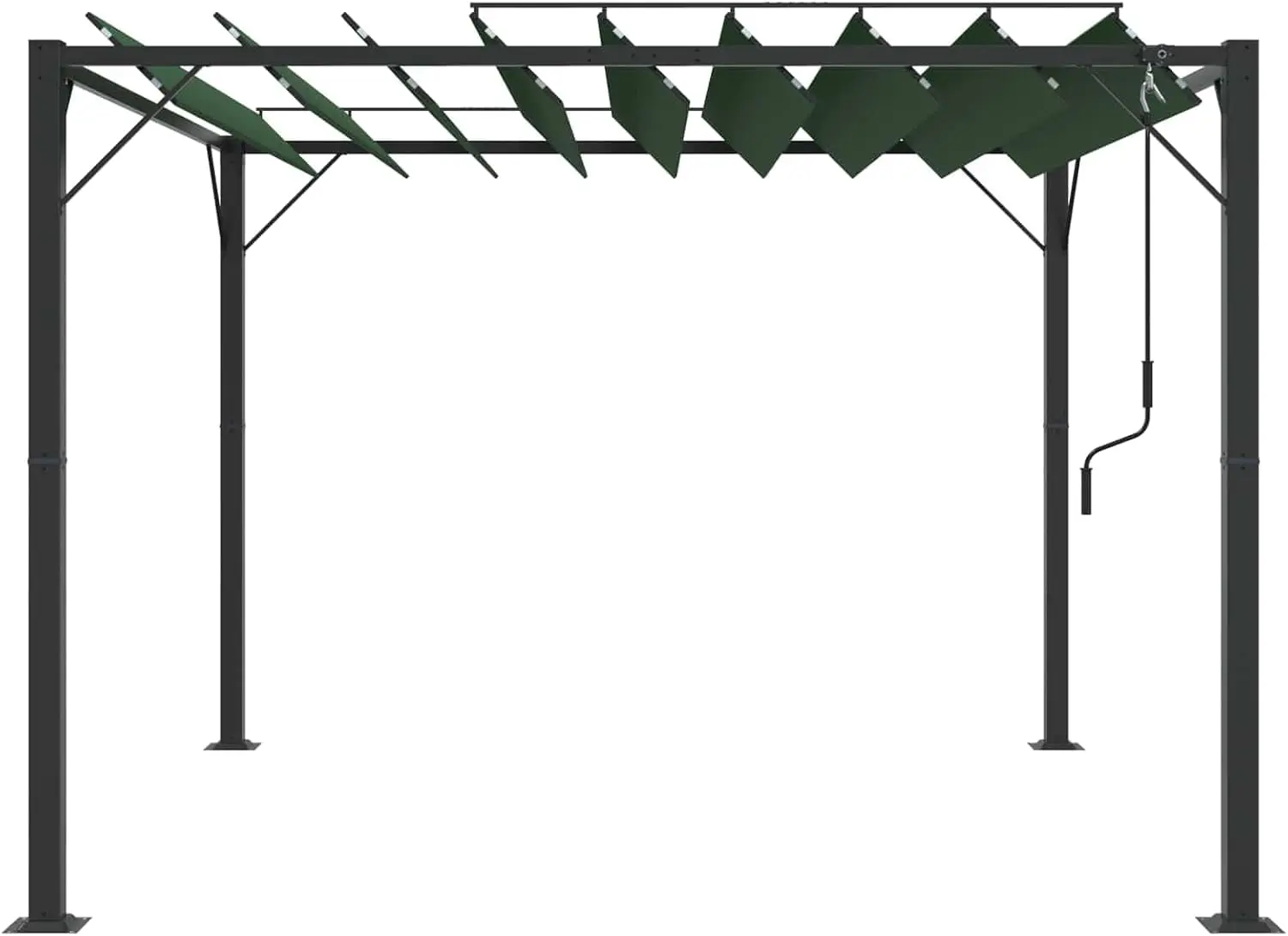 Pergola en aluminium vert 3 x 2,14 m vue 4