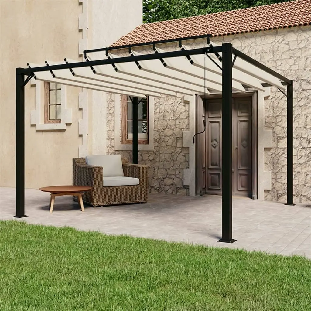 Pergola en aluminium crème 3x3m vue 2