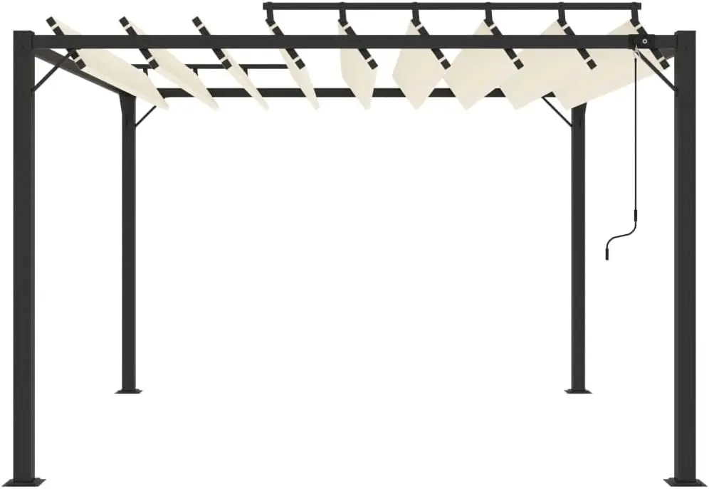 Pergola en aluminium crème 3x3m vue 3