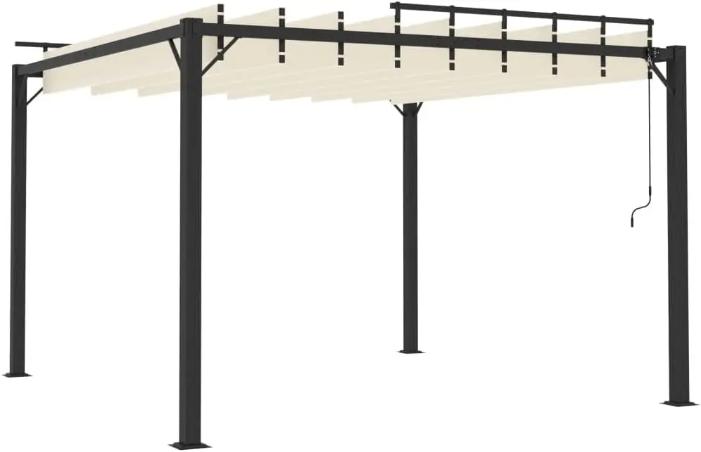 Pergola en aluminium crème 3x3m vue 4