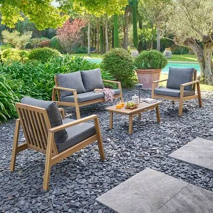 Salon de jardin TAMORA Gris / Acacia