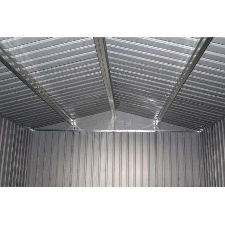 Abri de jardin en métal en métal gris 3,4x3,2 m vue 4
