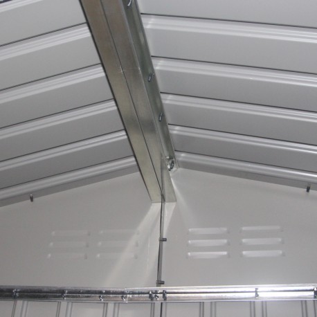 Abri de jardin en métal en métal gris 3,4x3,2 m vue 5
