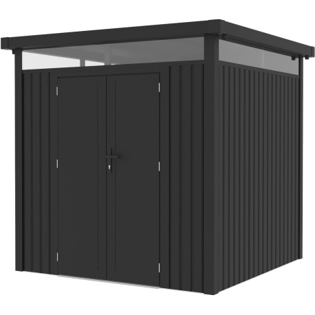 Abri de jardin en métal en métal gris 2,2x2,2 m vue 3