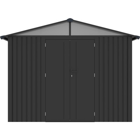 Abri de jardin en métal en métal gris 2,8x2,8 m vue 8