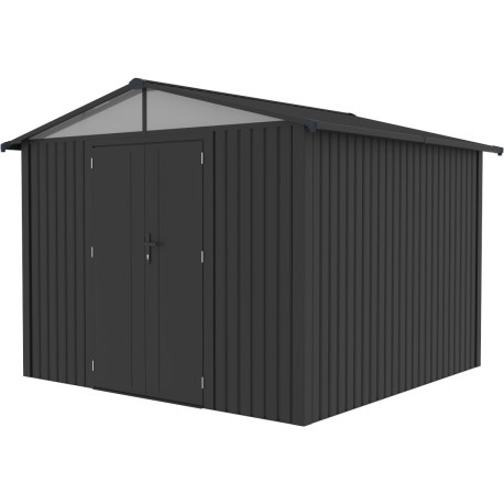 Abri de jardin en métal en métal gris 2,8x2,8 m vue 9