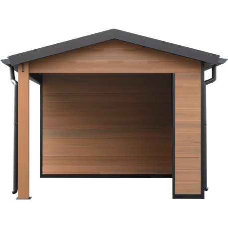 Abri de jardin en aluminium marron 5,4x2,9 m vue 5