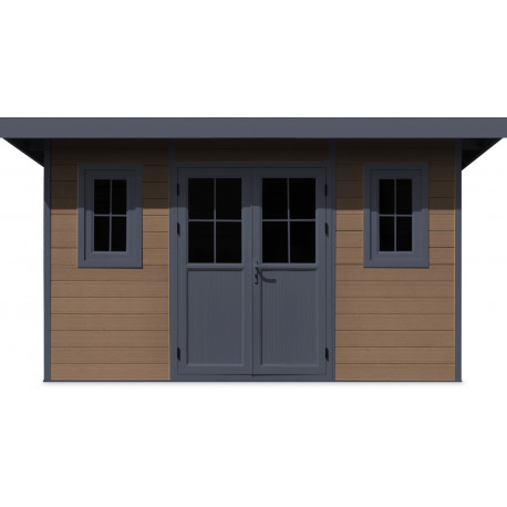 Abri de jardin en bois marron 4,5x3,5 m vue 5