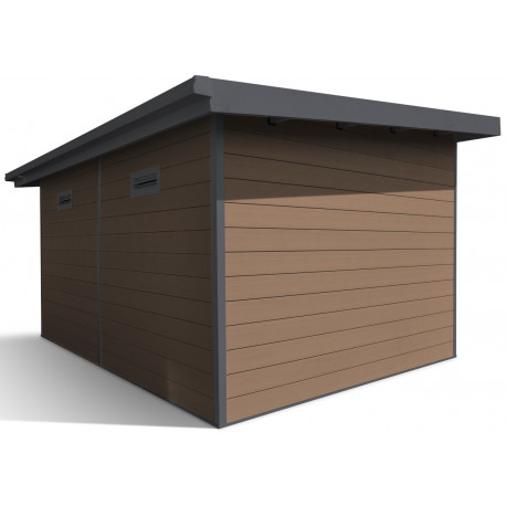 Abri de jardin en bois marron 4,5x3,5 m vue 7