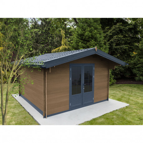 Abri de jardin en bois marron 3x3 m vue 7