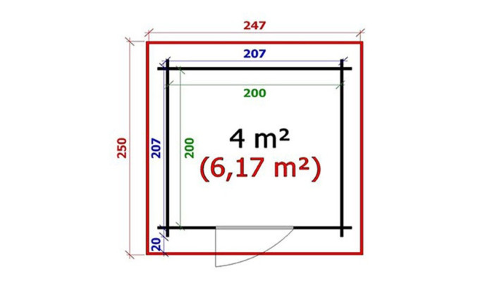 Abri de jardin en bois en bois 2,2x2,2 m vue 10