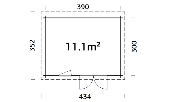 Abri de jardin en bois en bois 3,9x3 m vue 10