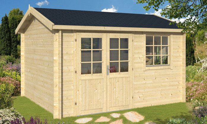 Abri de jardin en bois en bois 3,9x3 m vue 5