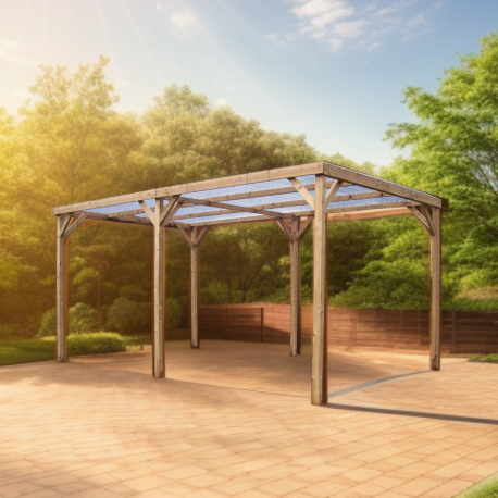 THONON 15,10m² en bois massif avec couverture PVC – HABRITA